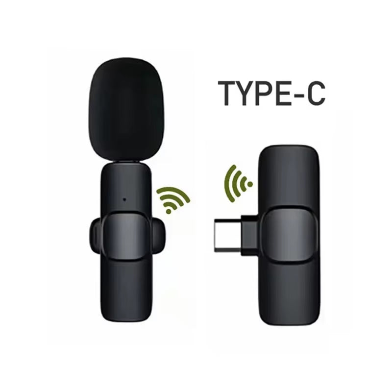 1 Drag 2 2.4G Wireless Stereo Lavalier Microphone Live Interview Outdoor Mini Noise Cancelling Lapel Mic